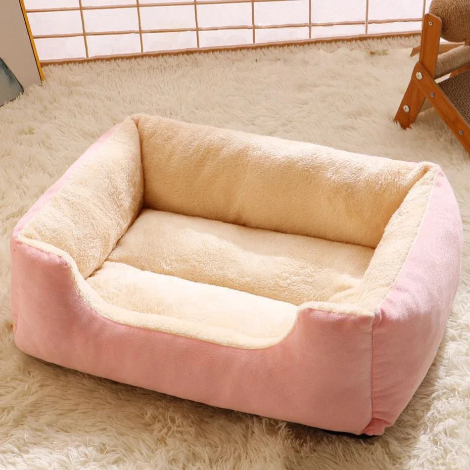 Cozy Basket Bed for Cats & Small Dogs - Soft Cushioned House
