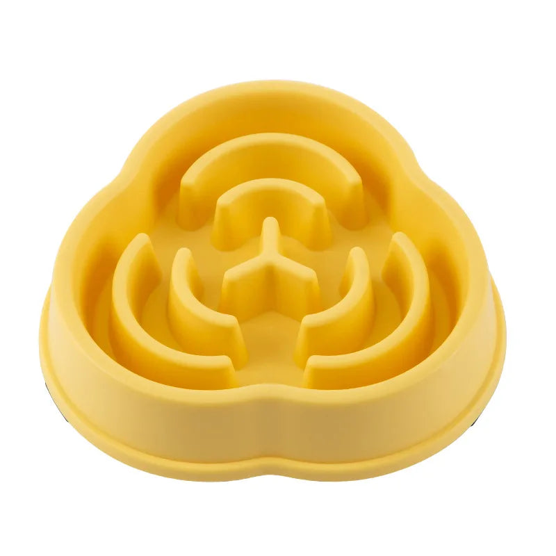 Round Non-Slip Slow Feed Bowl for Cats & Dogs - Anti-Choking Design