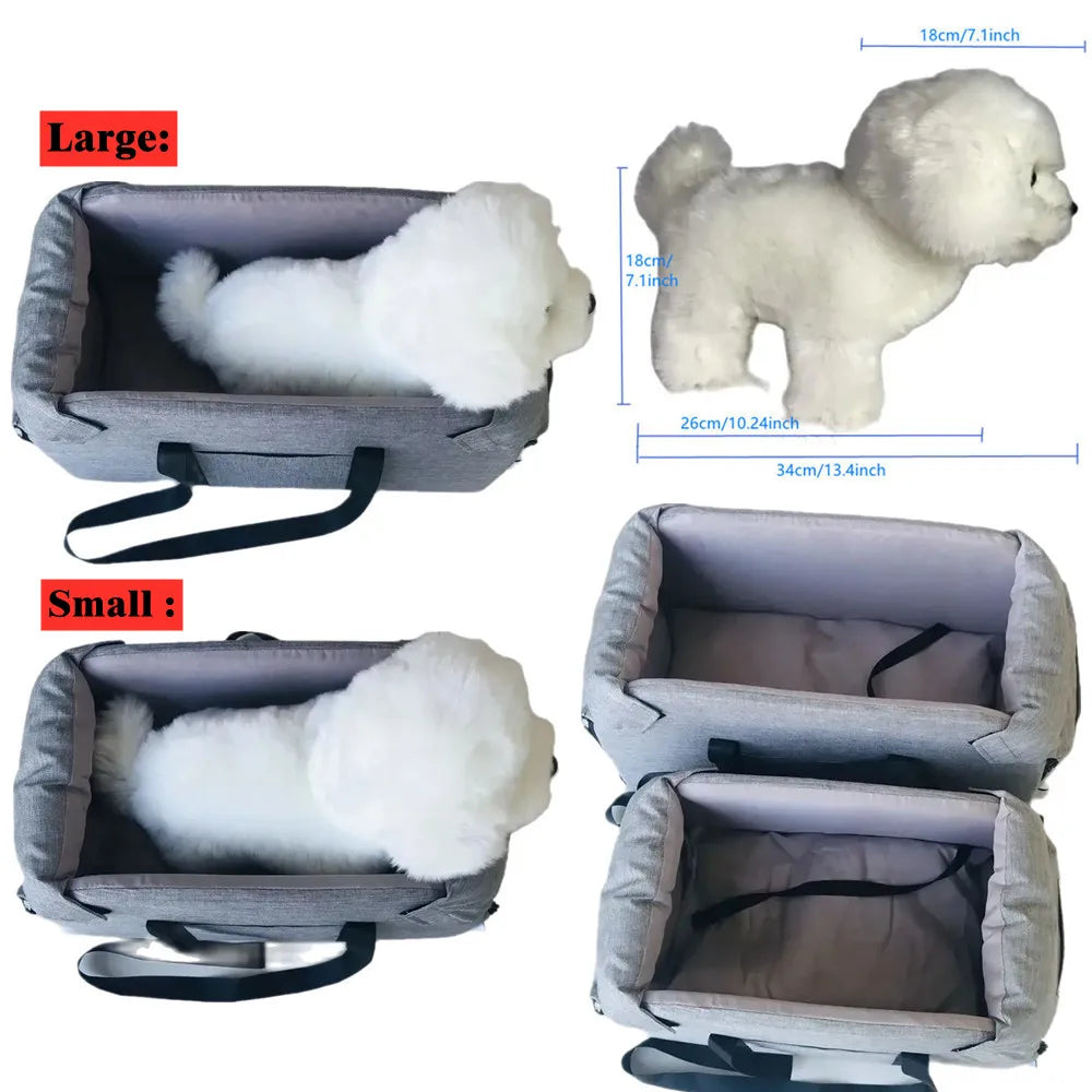 Portable Pet Car Seat Carrier - Safe Travel Bed for Small & Medium Dogs and Cats