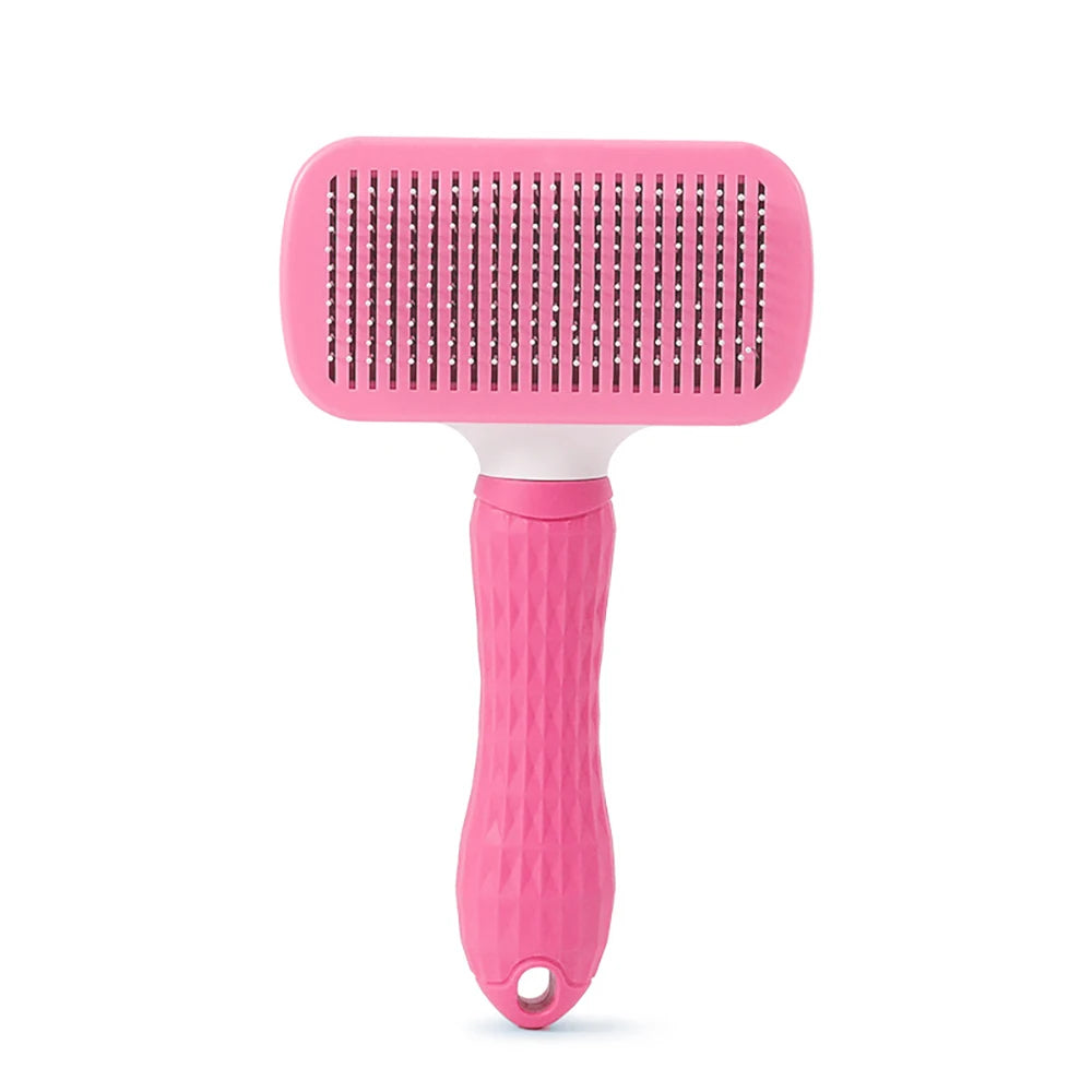 One-Click Pet Hair Remover Brush - Deshedding Comb for Dogs & Cats