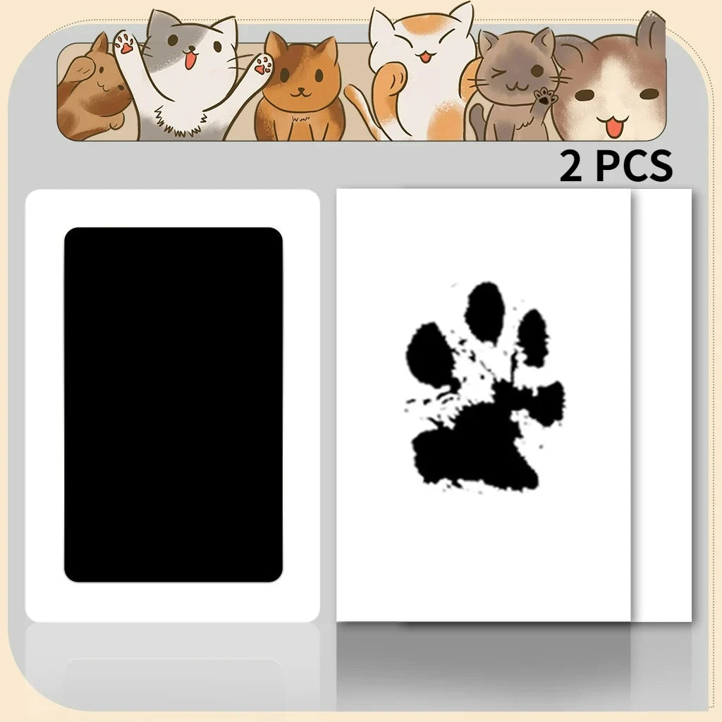 1/2 Set Pet Handprint Footprints Ink Pads Safe Non-toxic No-Touch Skin Inkless Inkpad Kits Pet Cat Dog Paw Prints Souvenirs Gift