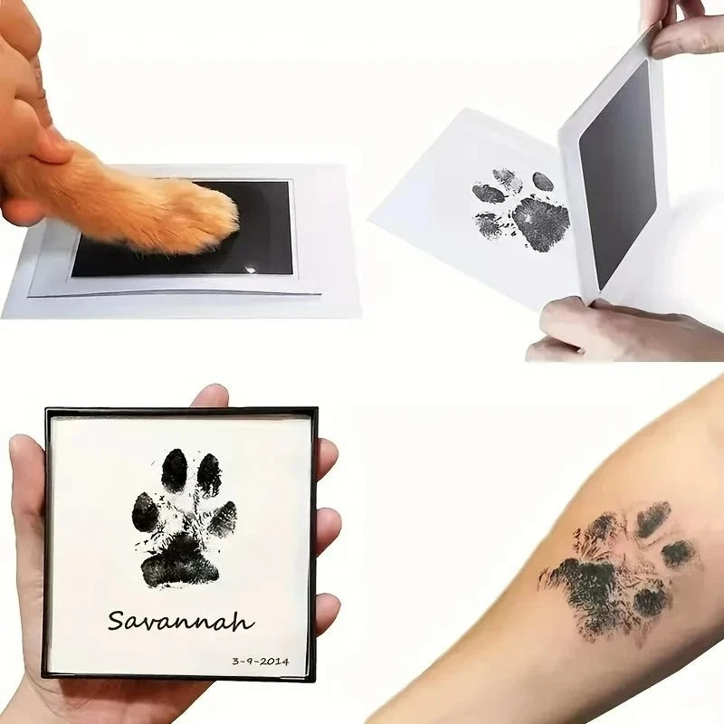 1/2 Set Pet Handprint Footprints Ink Pads Safe Non-toxic No-Touch Skin Inkless Inkpad Kits Pet Cat Dog Paw Prints Souvenirs Gift
