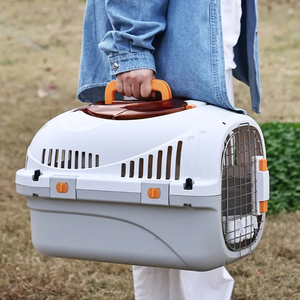 Airline-Approved Pet Travel Crate - Anti-Stress Carrier with Top Window