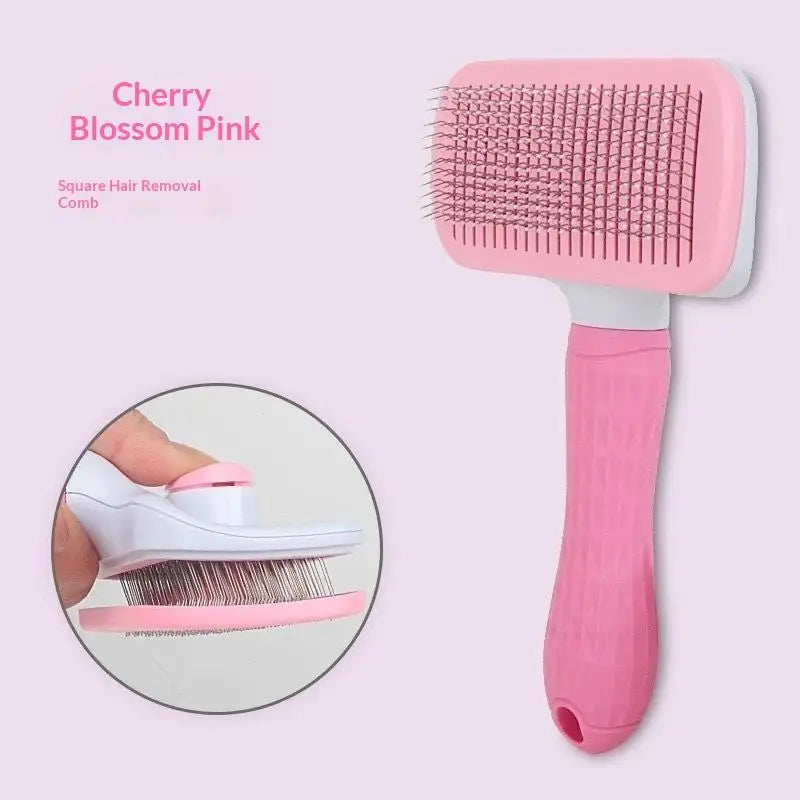 Pet Grooming Comb & Brush Set - Self-Cleaning Hair Remover for Dogs & Cats