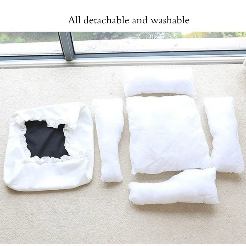 Lace Square Cushion Bed for Cats & Dogs - Warm Sofa Nest with Pillow