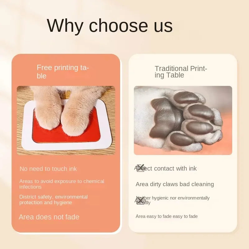 1/2 Set Pet Handprint Footprints Ink Pads Safe Non-toxic No-Touch Skin Inkless Inkpad Kits Pet Cat Dog Paw Prints Souvenirs Gift