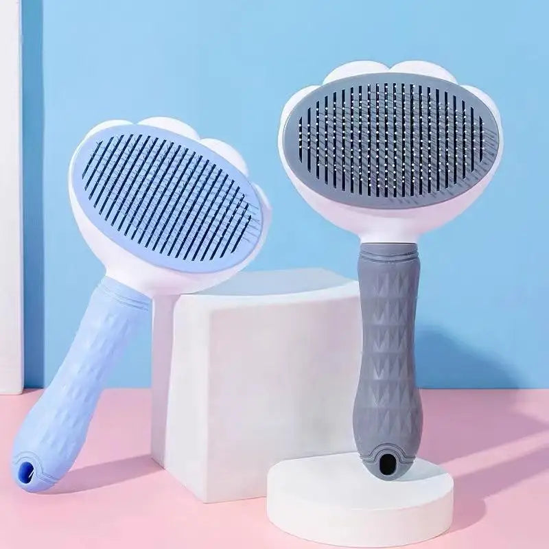 Pet Grooming Comb & Brush Set - Self-Cleaning Hair Remover for Dogs & Cats
