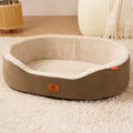 Medium Dog House Four Seasons Lychee Leather Pet Bed with Detachable Cushion