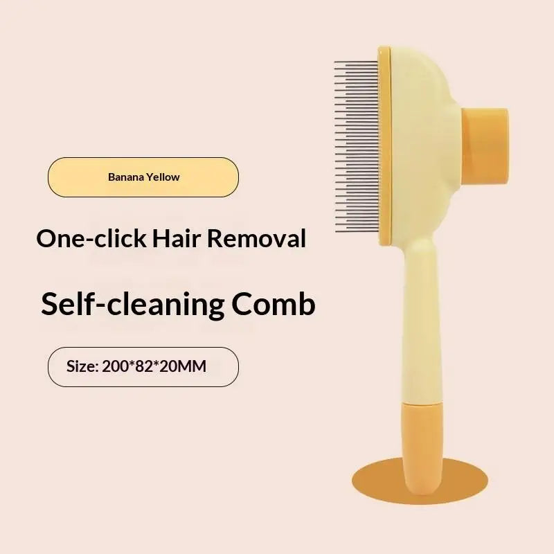 Pet Grooming Comb & Brush Set - Self-Cleaning Hair Remover for Dogs & Cats