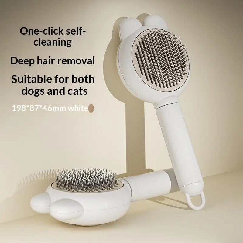 Pet Grooming Comb & Brush Set - Self-Cleaning Hair Remover for Dogs & Cats