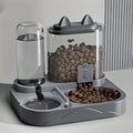 2-in-1 Large Capacity Cat Automatic Feeder, Water Dry Wet Separation Design No Battery Required - For Cats Small Dogs