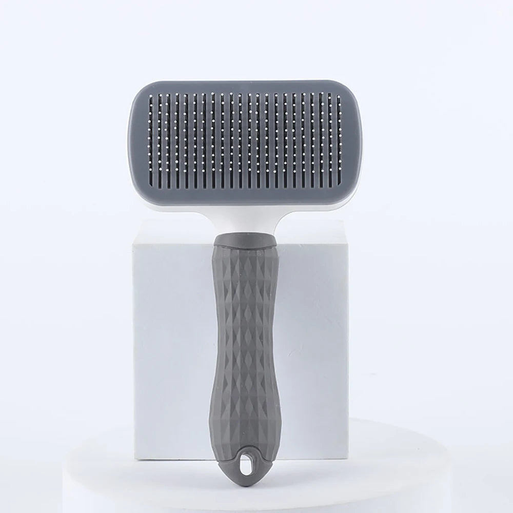 One-Click Pet Hair Remover Brush - Deshedding Comb for Dogs & Cats