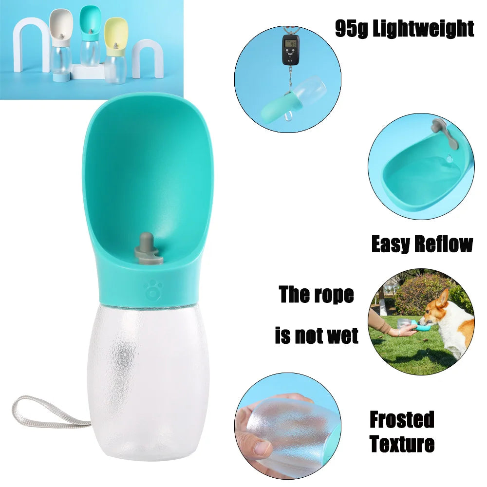 Portable Dog Water Bottle 300ml - Hiking Bowl Feeder for Dogs & Cats