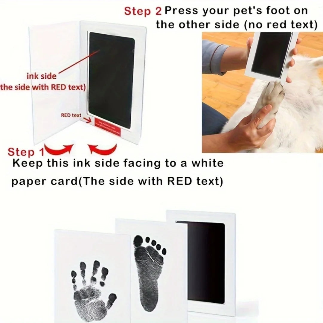 1/2 Set Pet Handprint Footprints Ink Pads Safe Non-toxic No-Touch Skin Inkless Inkpad Kits Pet Cat Dog Paw Prints Souvenirs Gift