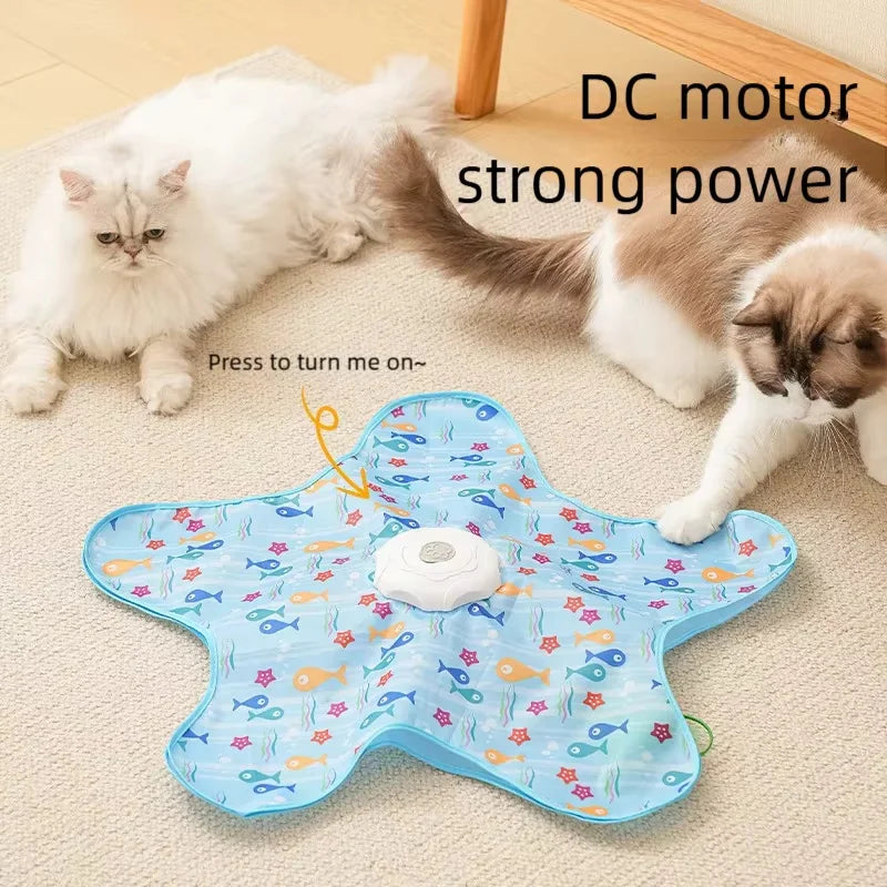 Interactive Cat Scratcher Carpet - Star-Shaped Hunting Toy with Teaser