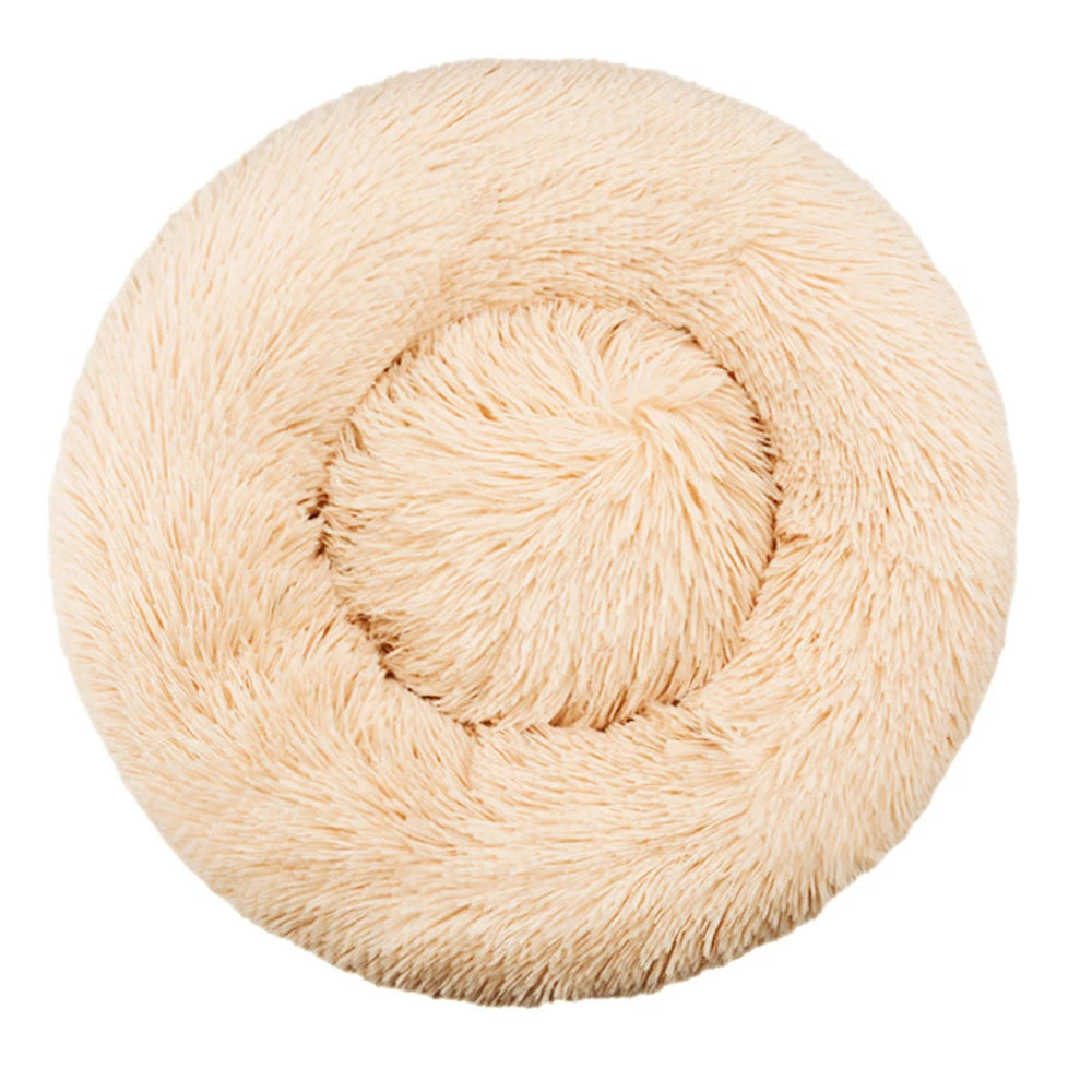 Round Plush Dog & Cat Bed House - Warm Winter Cave, 6 Sizes