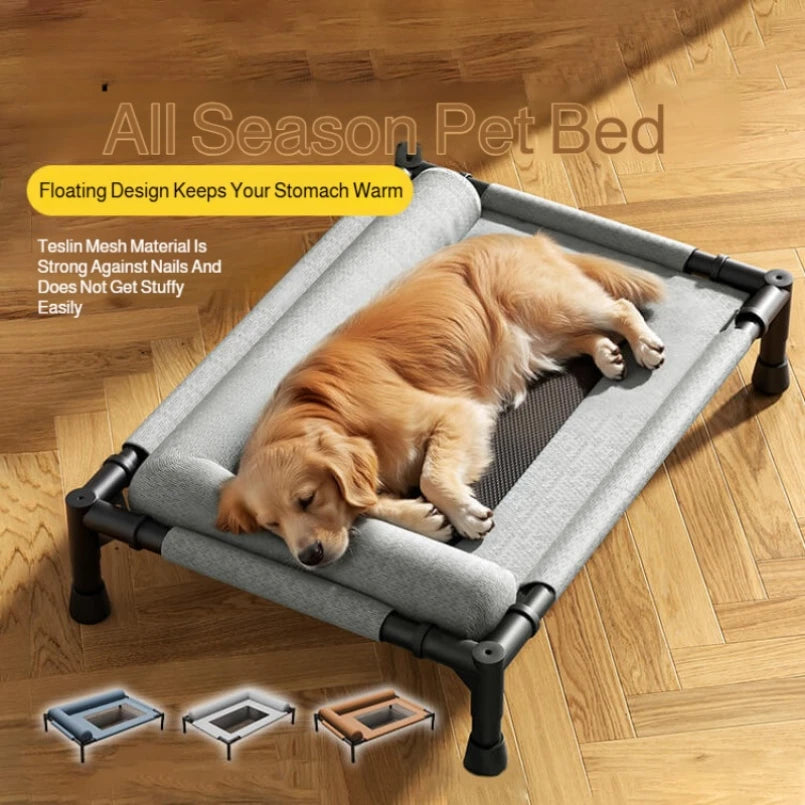 Elevated Breathable Mesh Pet Bed - Washable All-Season Pet Cot