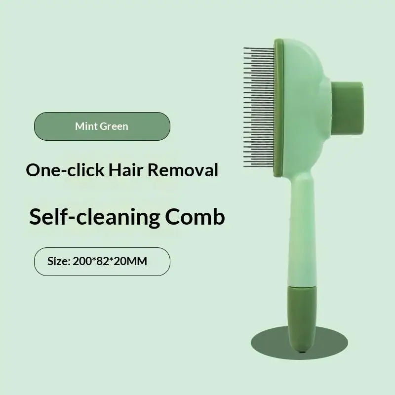 Pet Grooming Comb & Brush Set - Self-Cleaning Hair Remover for Dogs & Cats