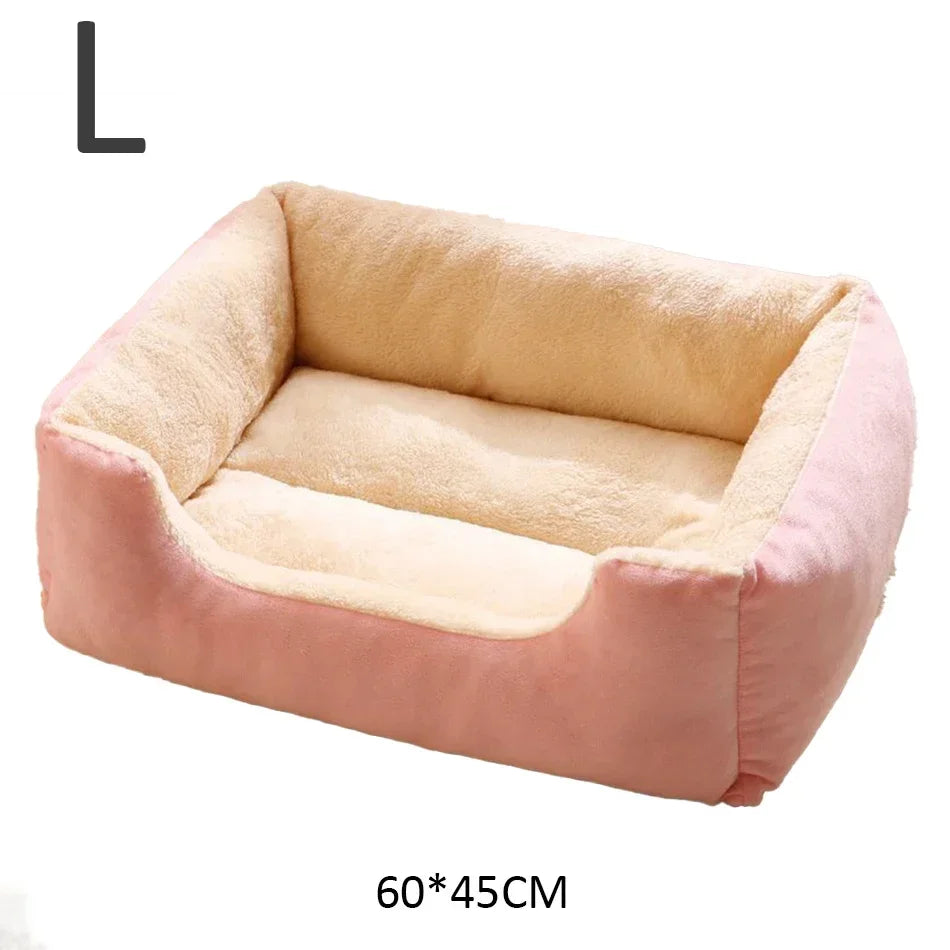 Cozy Basket Bed for Cats & Small Dogs - Soft Cushioned House