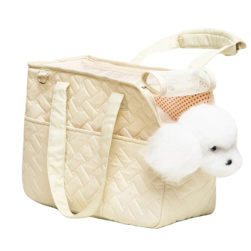 Portable Handheld Pet Travel Bag - Breathable Carrier for Small Dogs & Cats up to 6.5kg