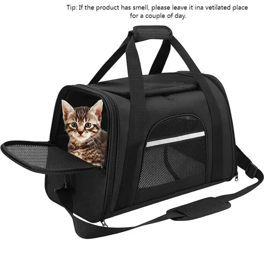 Soft Pet Carrier Bag - Airline Approved Travel Bag for Cats & Dogs up to 20 lbs
