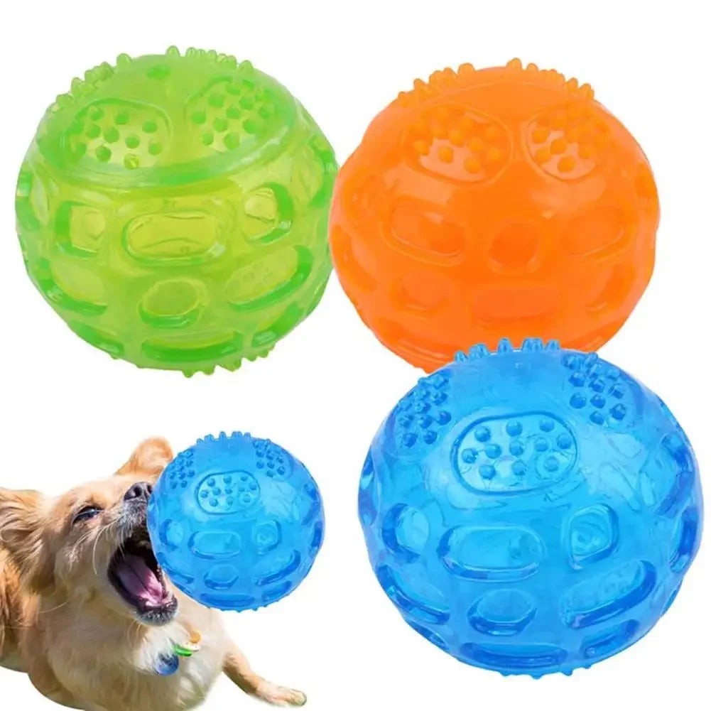 Interactive Anti-Bite Squeaky Ball Toy - Teeth Cleaning Chew Toy for Dogs