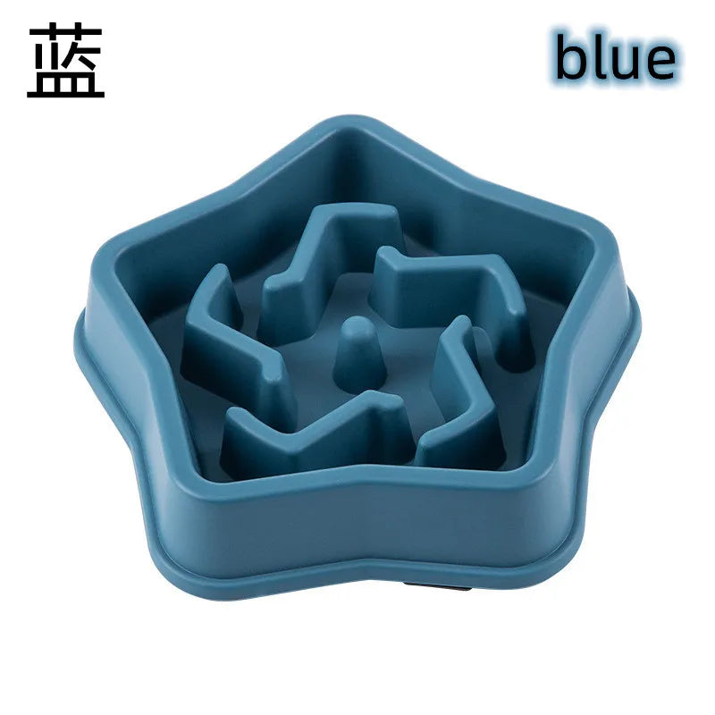 Round Non-Slip Slow Feed Bowl for Cats & Dogs - Anti-Choking Design