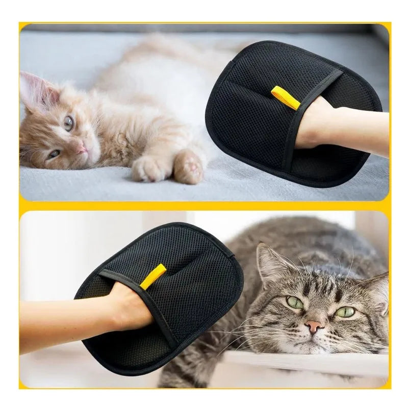 Pet Grooming Gloves - Deshedding Hair Remover for Dogs & Cats