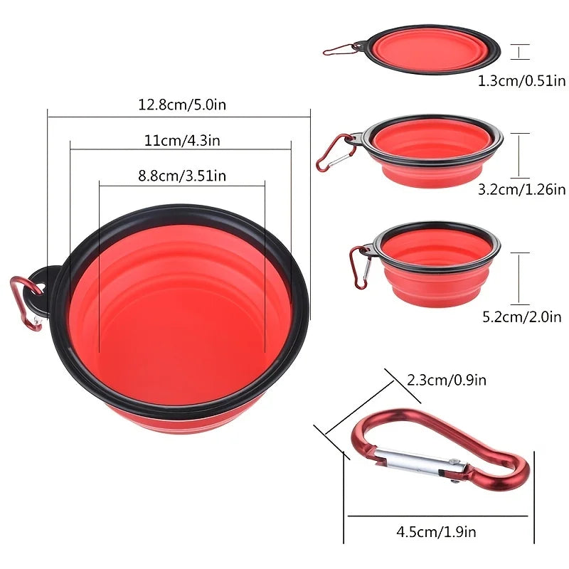 Collapsible Silicone Travel Bowl for Pets - Portable Outdoor Food & Water Bowl