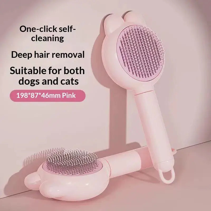 Pet Grooming Comb & Brush Set - Self-Cleaning Hair Remover for Dogs & Cats