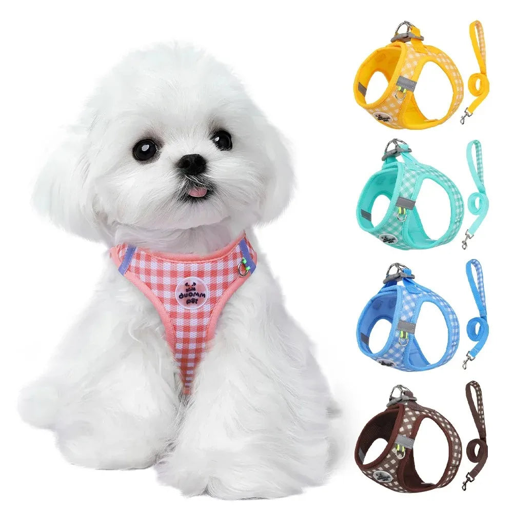 Tactical Vest Harness for Dogs - No-Pull Chest Collar with Leash