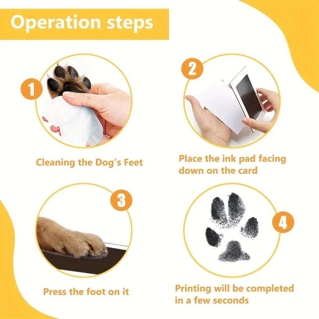 1/2 Set Pet Handprint Footprints Ink Pads Safe Non-toxic No-Touch Skin Inkless Inkpad Kits Pet Cat Dog Paw Prints Souvenirs Gift
