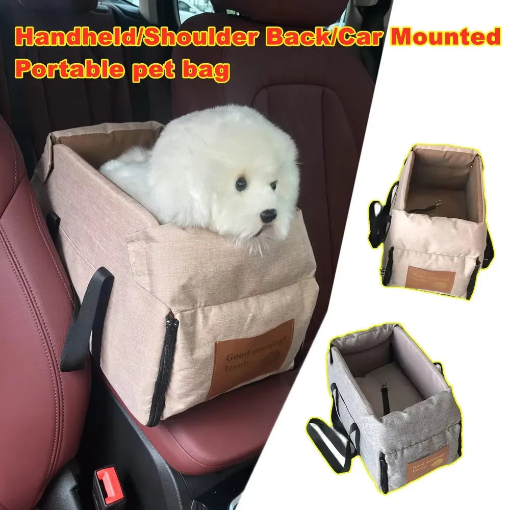 Portable Pet Car Seat Carrier - Safe Travel Bed for Small & Medium Dogs and Cats