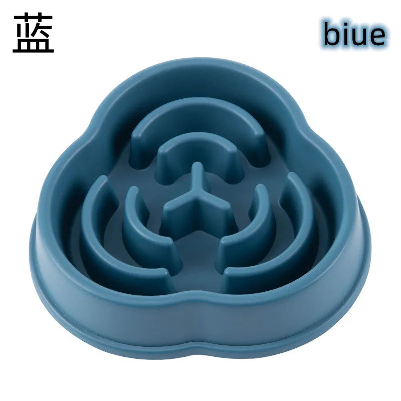 Round Non-Slip Slow Feed Bowl for Cats & Dogs - Anti-Choking Design