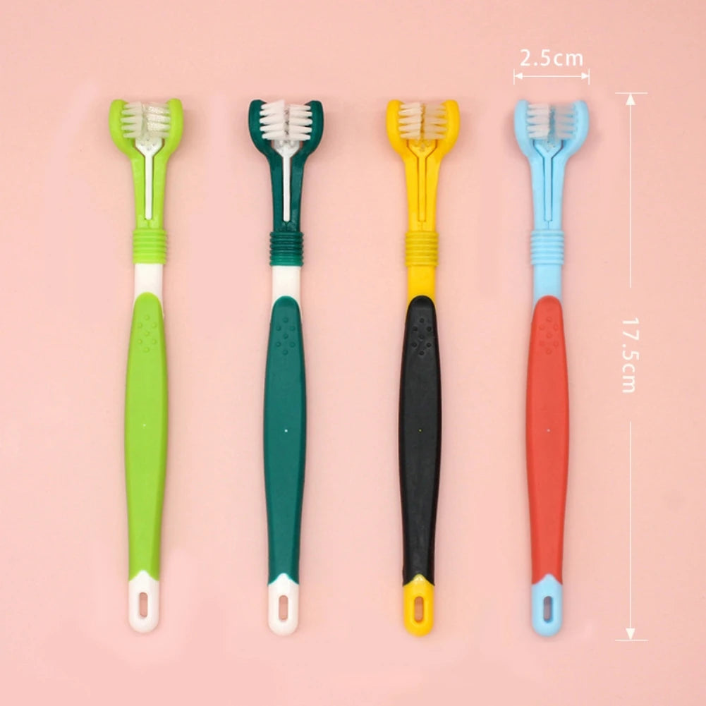 3-Sided Pet Toothbrush for Dental Care