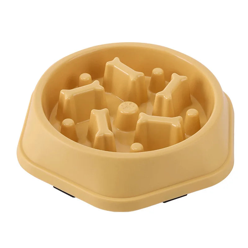 Round Non-Slip Slow Feed Bowl for Cats & Dogs - Anti-Choking Design