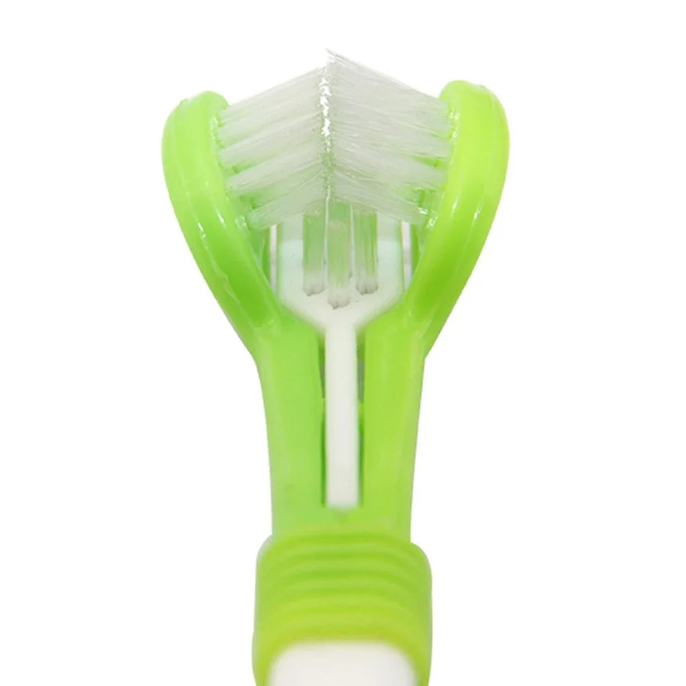 3-Sided Pet Toothbrush for Dental Care