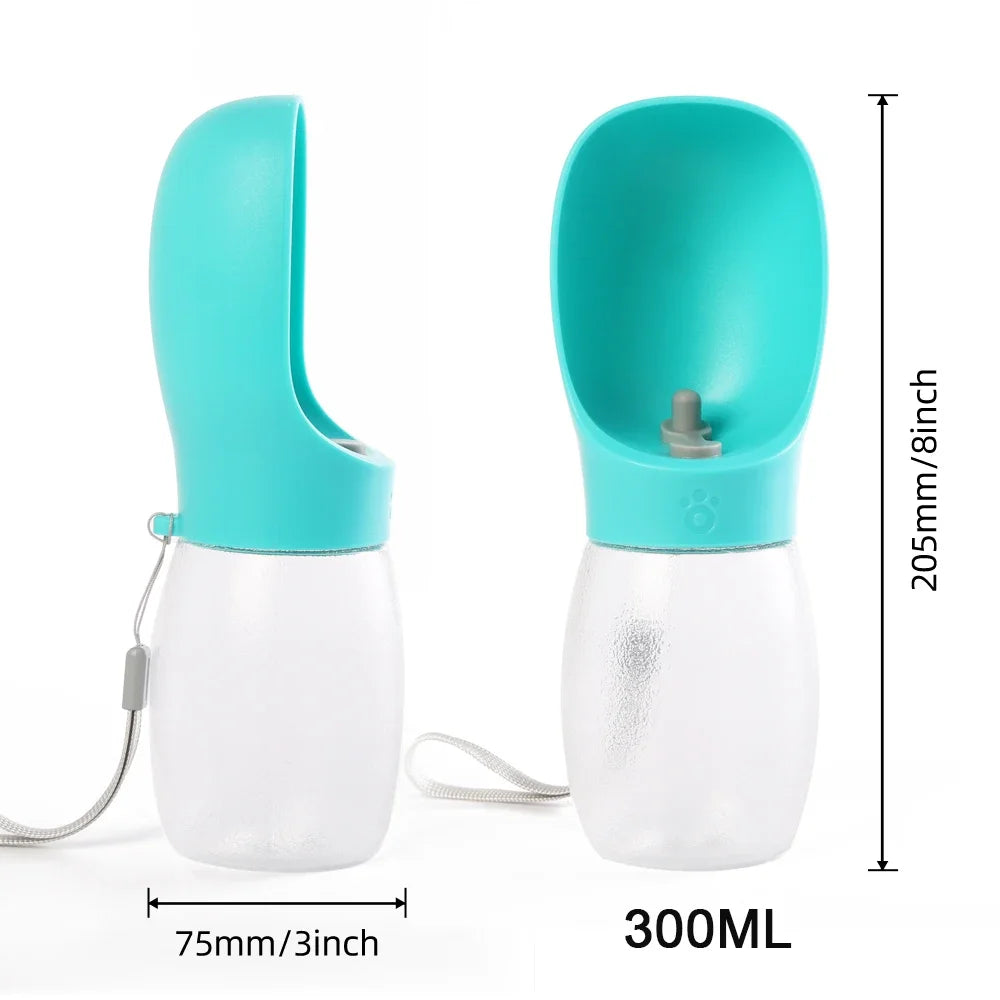 Portable Dog Water Bottle 300ml - Hiking Bowl Feeder for Dogs & Cats