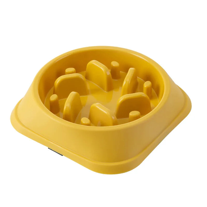 Round Non-Slip Slow Feed Bowl for Cats & Dogs - Anti-Choking Design