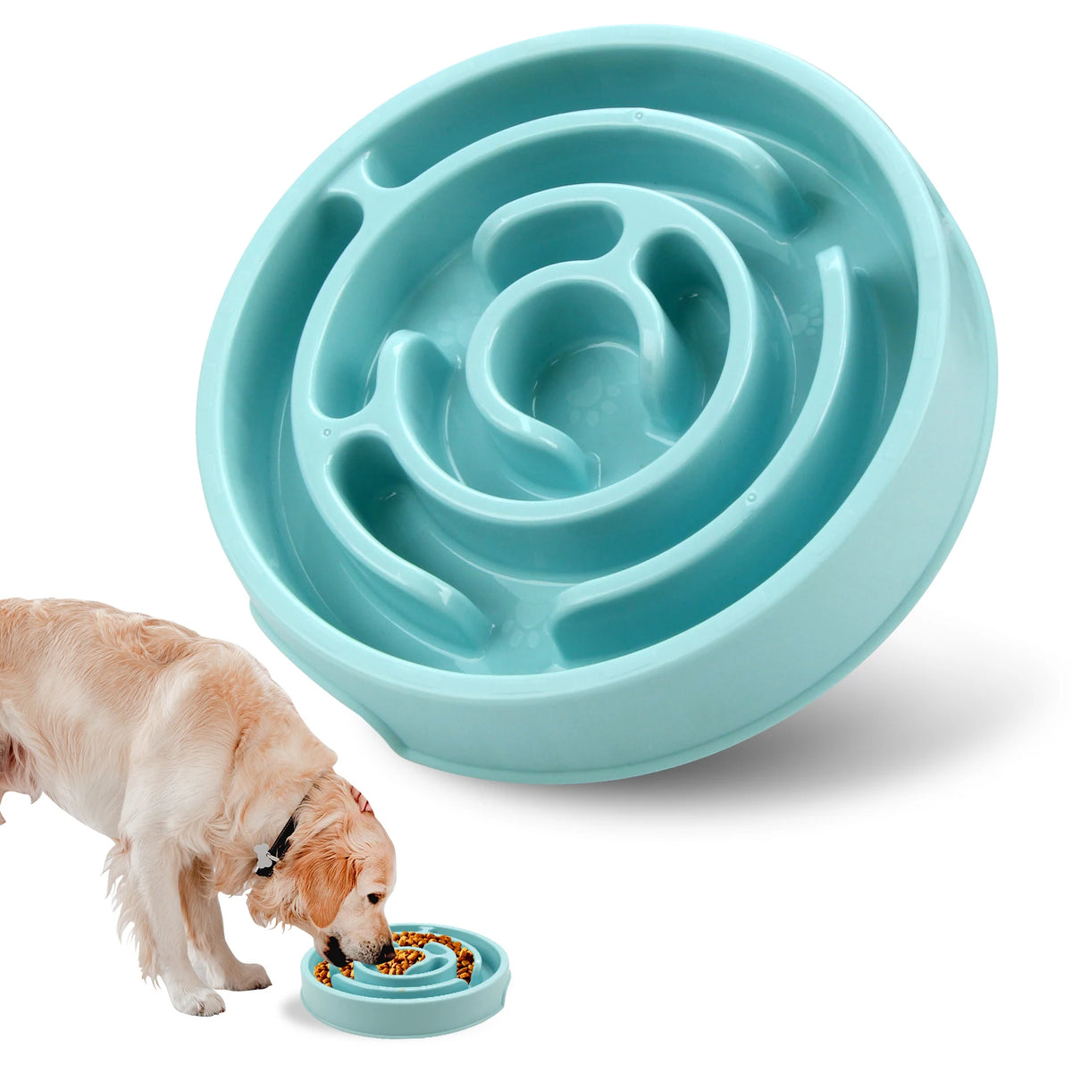 Fun Slow Feeder Puzzle Bowl for Dogs - Anti-Gulping, All Sizes