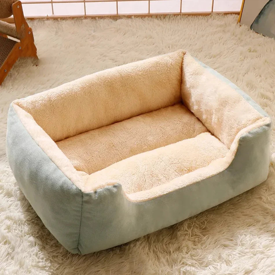 Cozy Basket Bed for Cats & Small Dogs - Soft Cushioned House