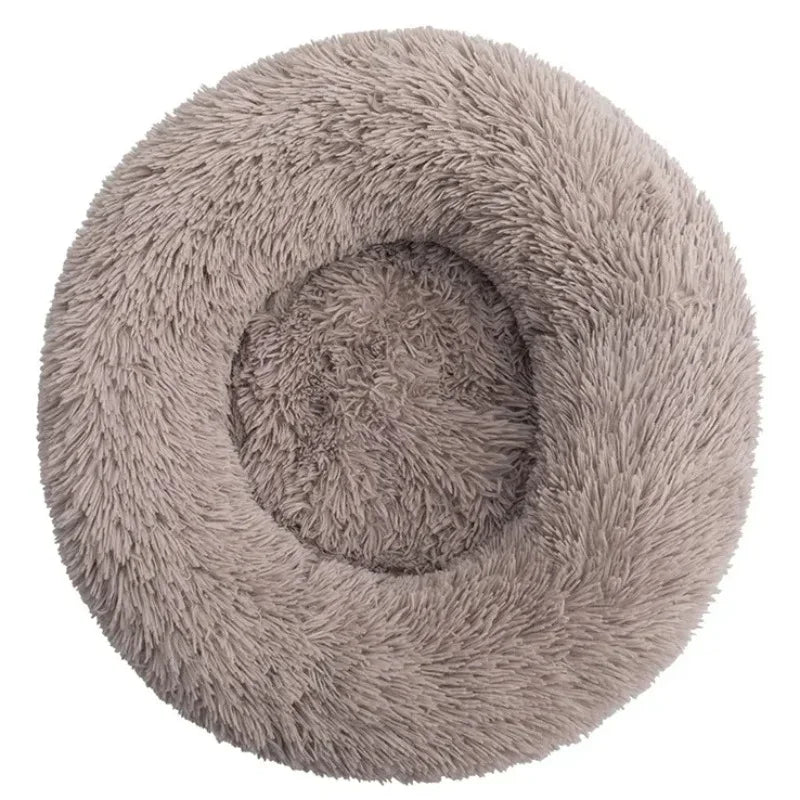 Round Plush Dog & Cat Bed House - Warm Winter Cave, 6 Sizes