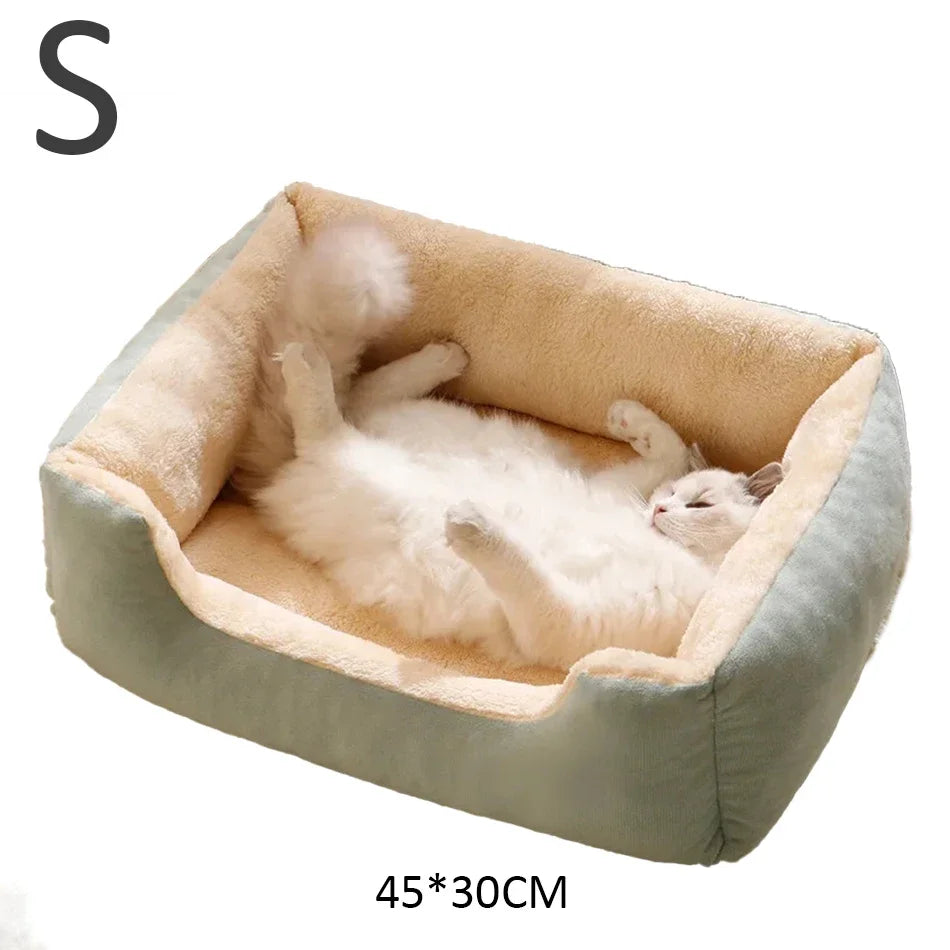 Cozy Basket Bed for Cats & Small Dogs - Soft Cushioned House