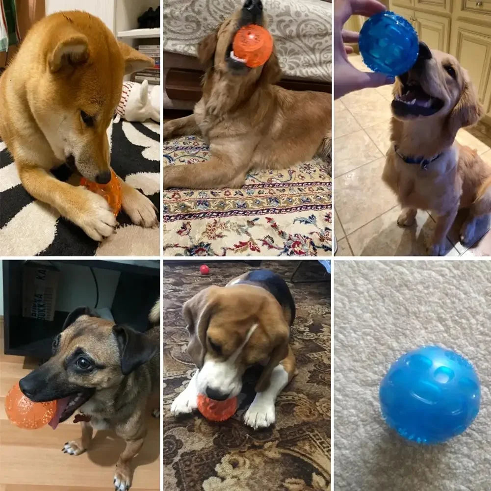 Interactive Anti-Bite Squeaky Ball Toy - Teeth Cleaning Chew Toy for Dogs
