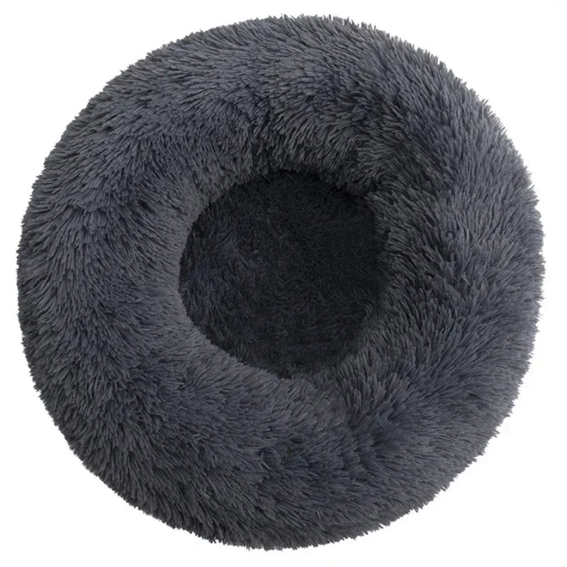Round Plush Dog & Cat Bed House - Warm Winter Cave, 6 Sizes