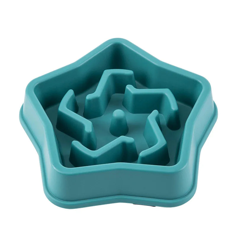 Round Non-Slip Slow Feed Bowl for Cats & Dogs - Anti-Choking Design