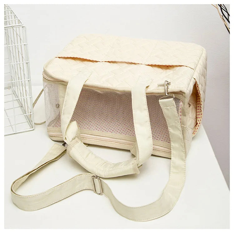 Portable Handheld Pet Travel Bag - Breathable Carrier for Small Dogs & Cats up to 6.5kg