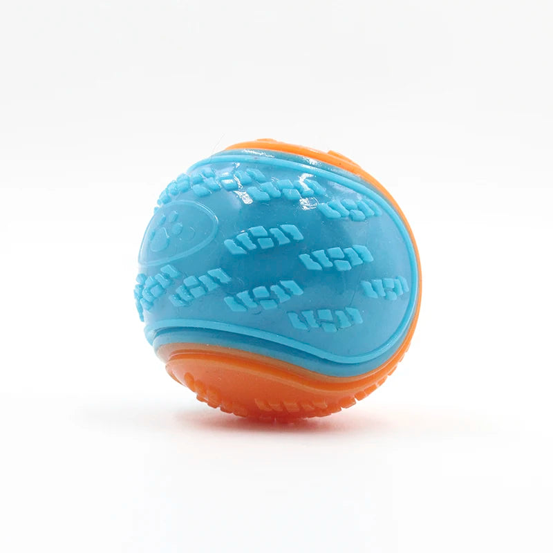 Soft TPR Squeaky Ball Toy - Teeth Cleaning & Bite Resistant Chew Toy for Dogs