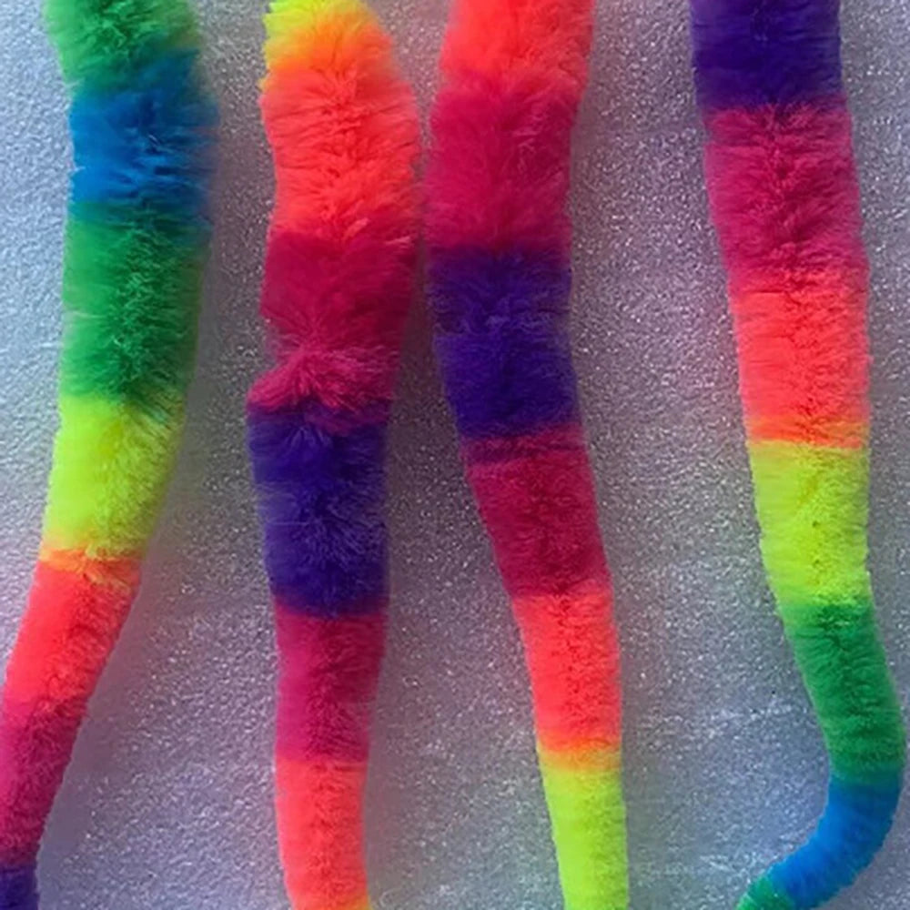 Bouncy Caterpillar Cat Toy - Colorful Elastic Tickle Ball