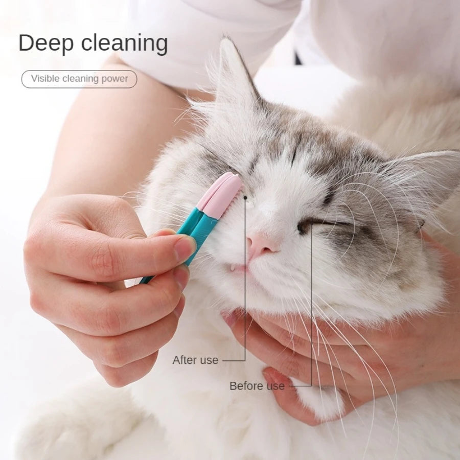 Tear Stain Remover Comb - Eye Cleaning Brush for Cats & Small Dogs
